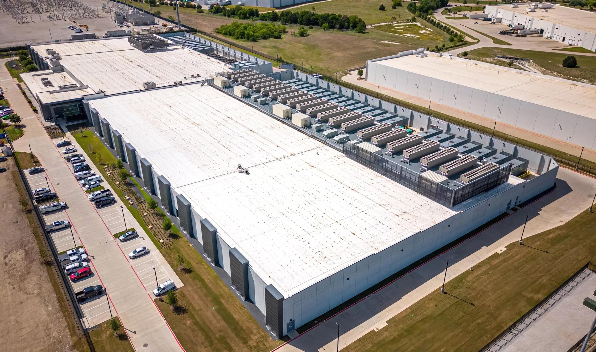 Aerial photo of a data center