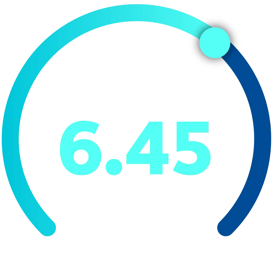 Graphic showing a 6.45 out of 10 index score for small businesses.