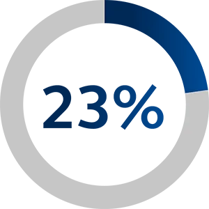 Icon imagery displaying 23 percent