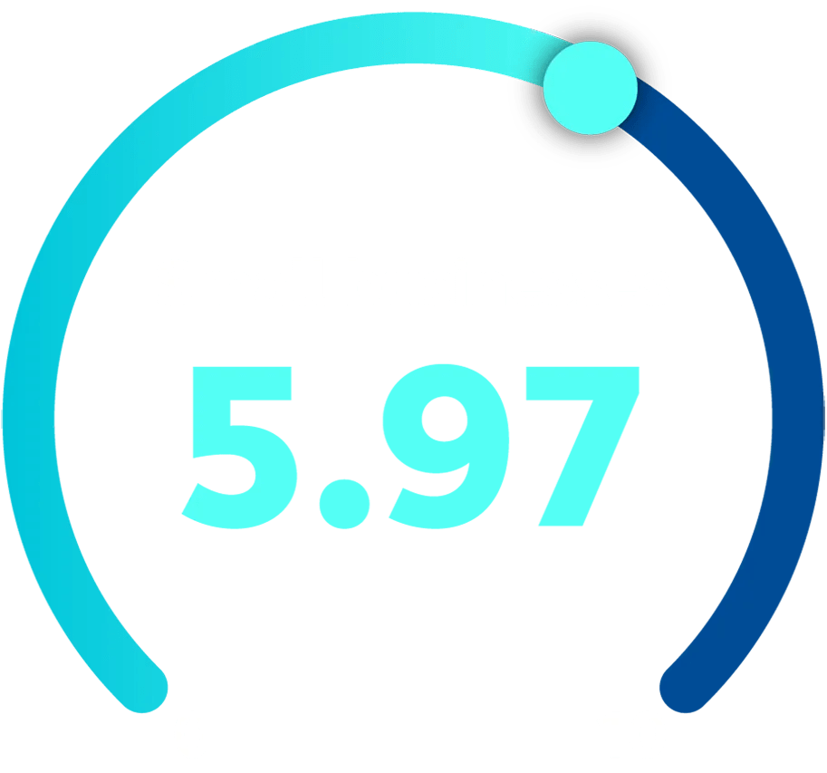 Graphic showing a 5.97 out of 10 index score for small businesses.