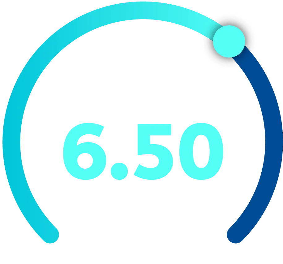 Graphic showing a 6.50 out of 10 index score for all businesses.