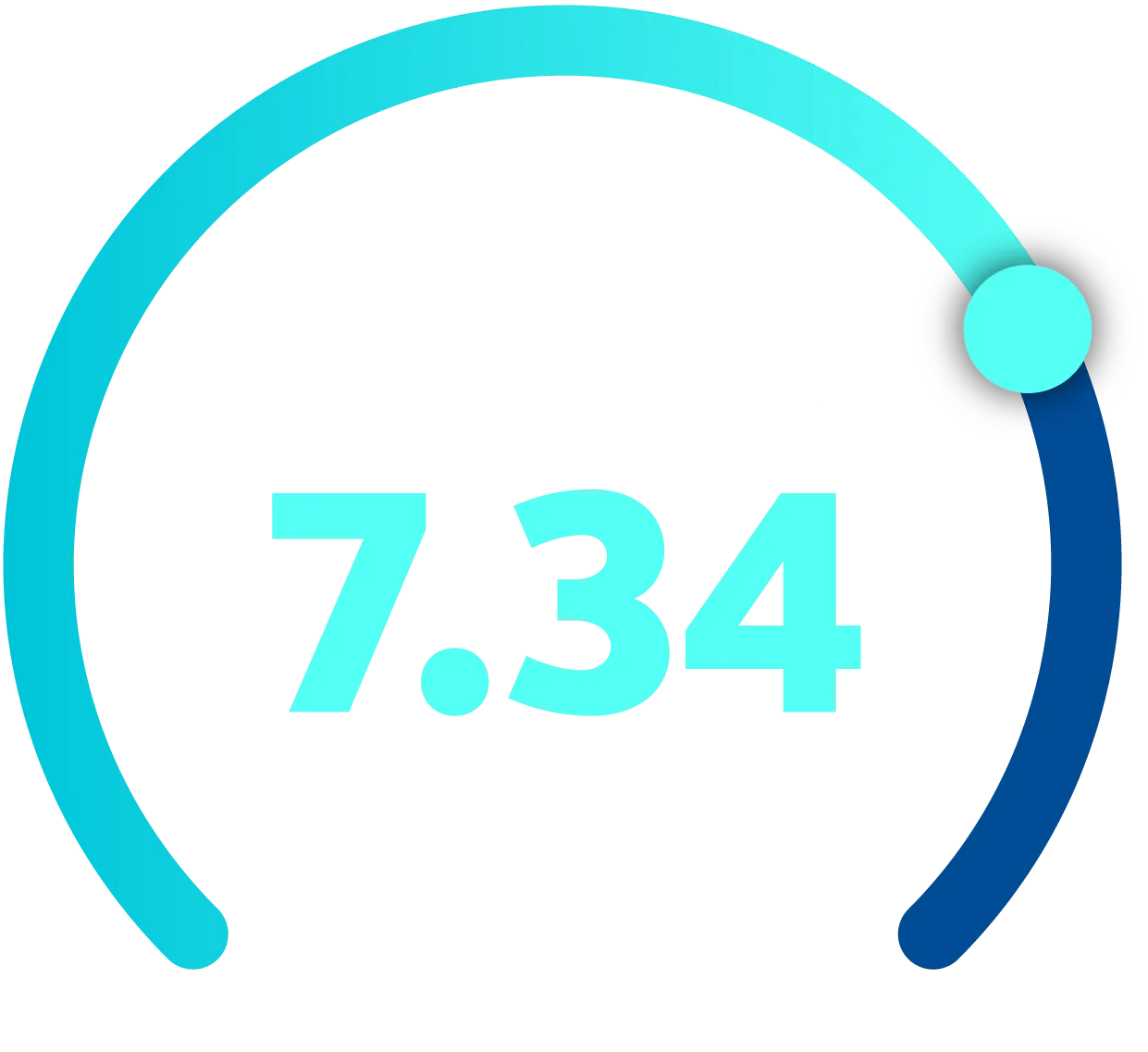 Graphic showing a 7.34 out of 10 index score for large businesses.