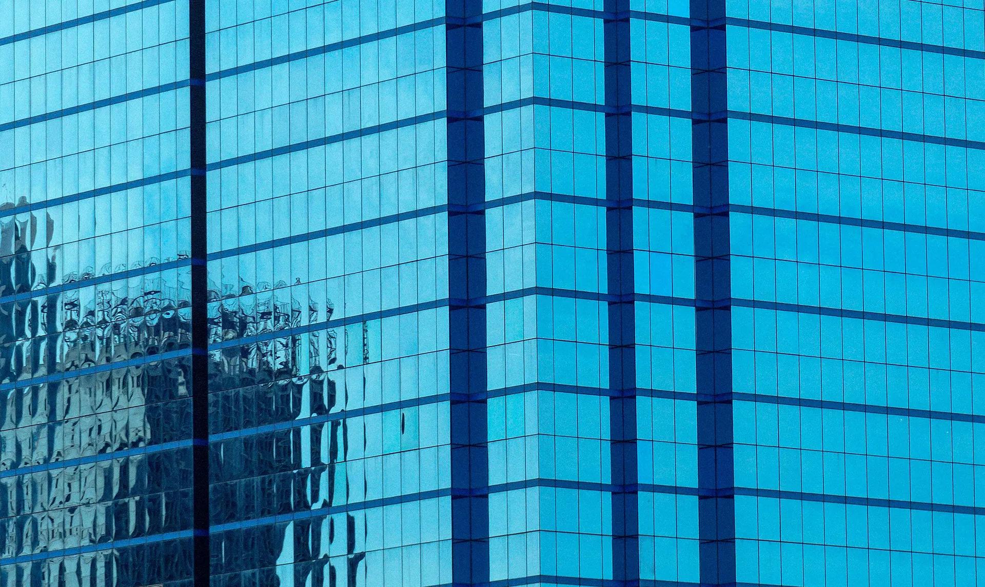 Reflective skyscraper windows