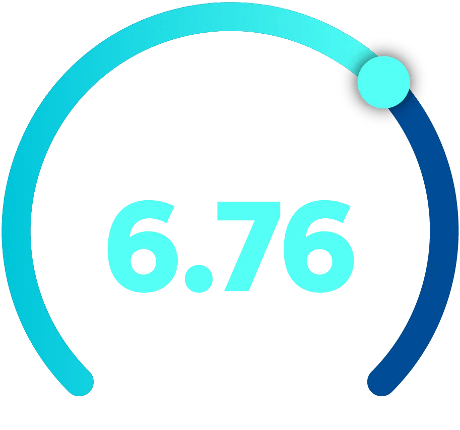 Graphic showing a 6.76 out of 10 index score for large businesses.