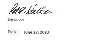 Pat Halter's signature