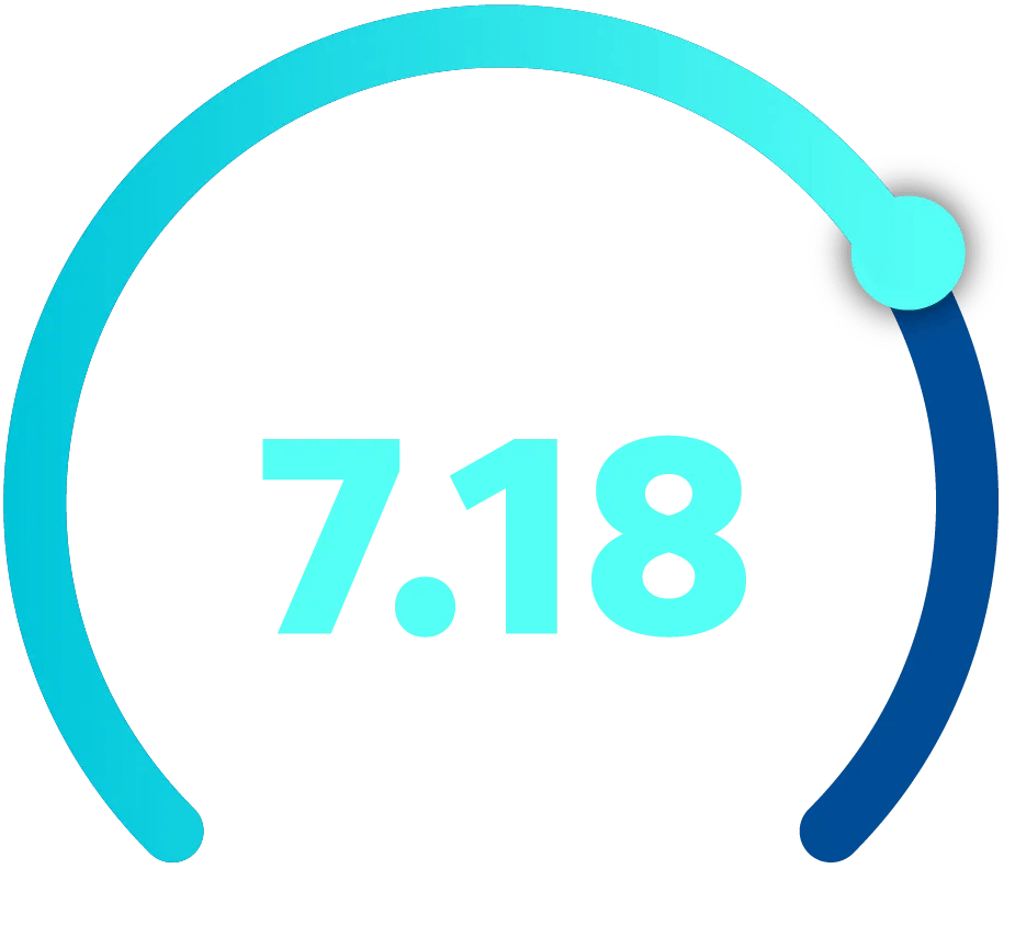 Graphic showing a 7.18 out of 10 index score for large businesses